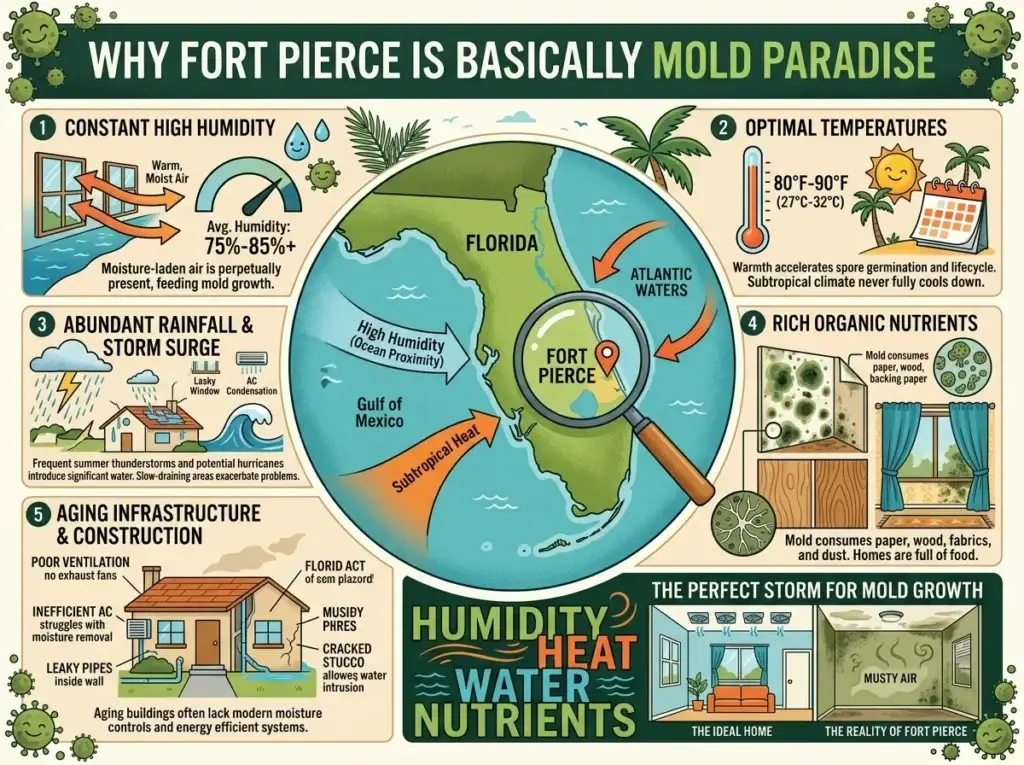 Mold Inspection and Detection in Fort Pierce: Complete Guide to Problems, Prevention and Removal 1 Why Fort Pierce Is Basically Mold Paradise